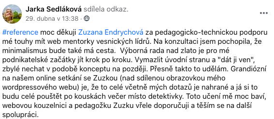 Reference Zuzi Endrych - recenze Zuzana Endrychova Reference Zuzi Endrych